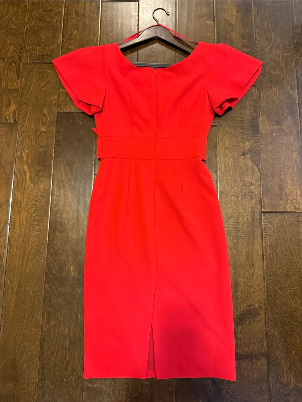 Milly Bold Red Midi Dress with Pink Accent Size 0